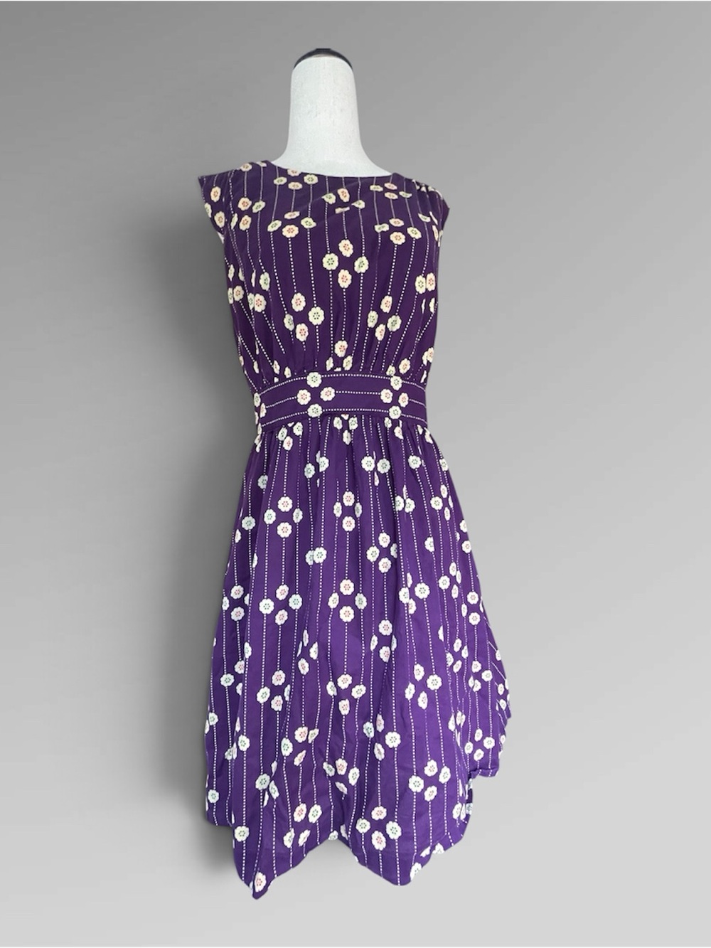 Emily & Fin 100% Cotton Fit & Flare Floral Dress Pockets Retro